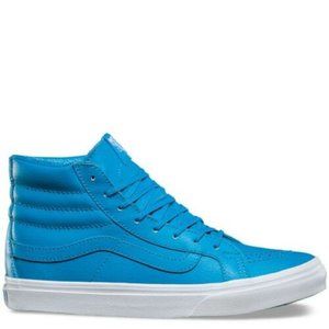 VANS NEON LEATHER SK8-HI SLIM - NEON BLUE SIZE 6.5